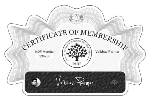 Certificate of Membership – Vaibhav Parmar