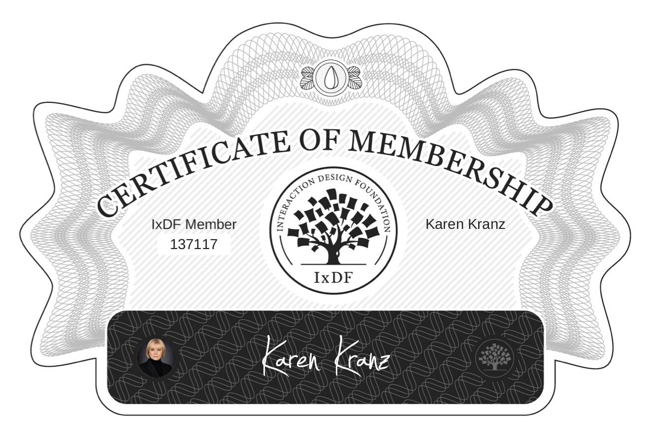 Certificate of Membership – Karen Kranz