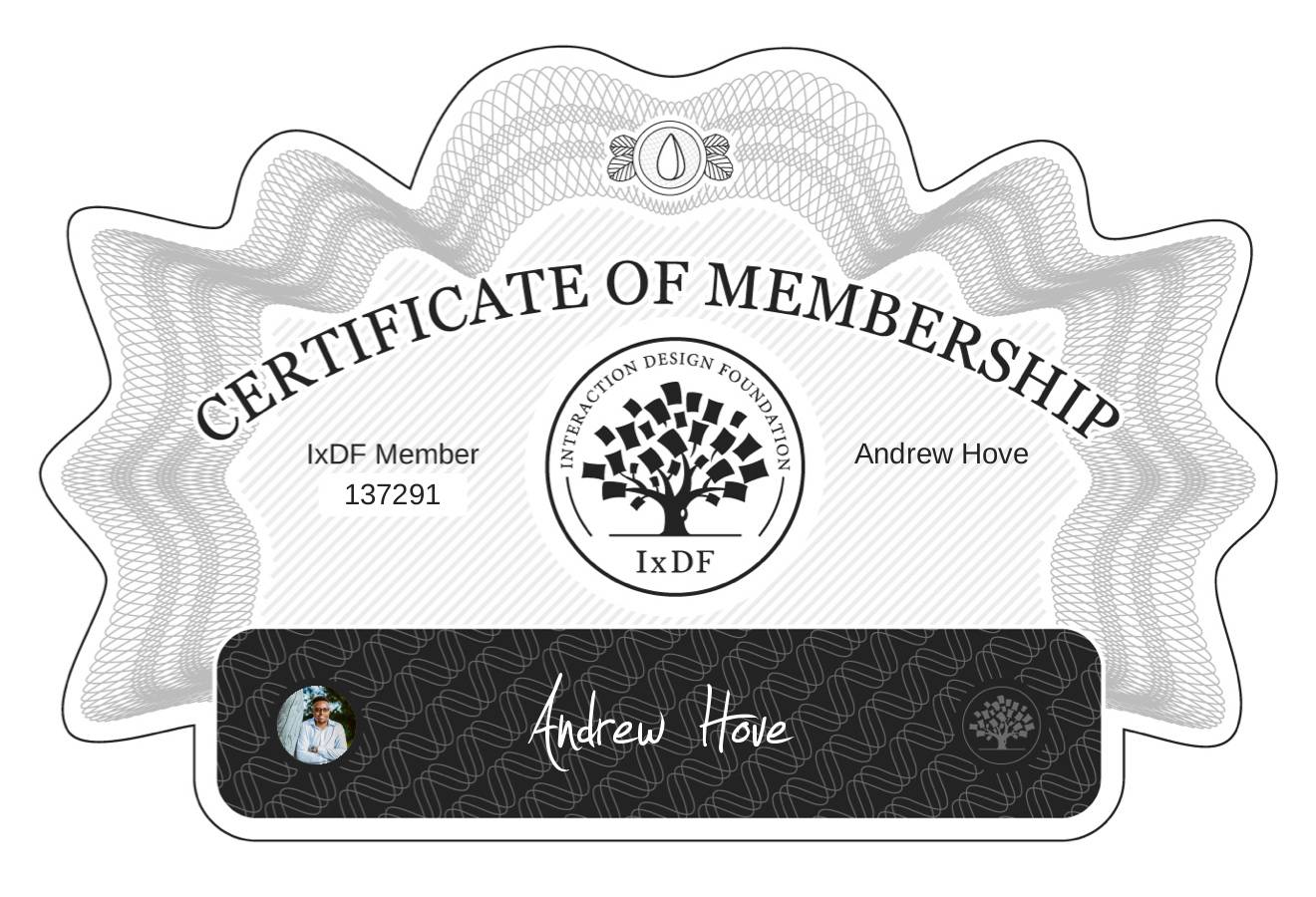 Certificate of Membership – Andrew Hove