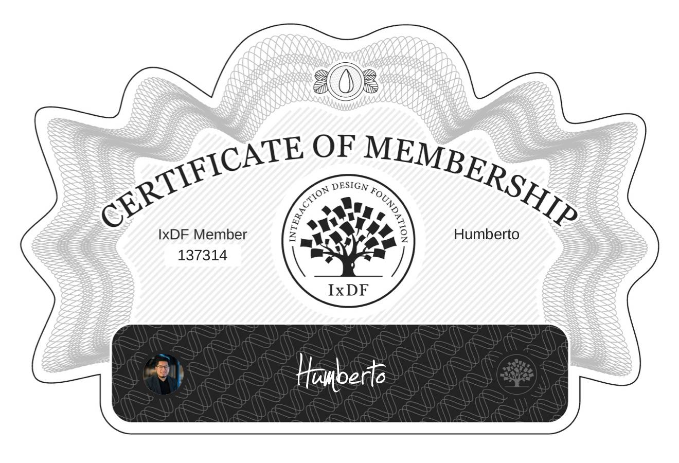 Certificate of Membership – Humberto