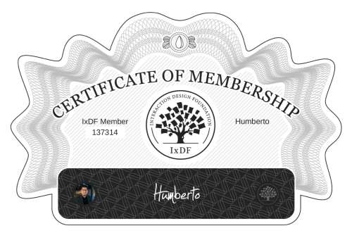 Certificate of Membership – Humberto