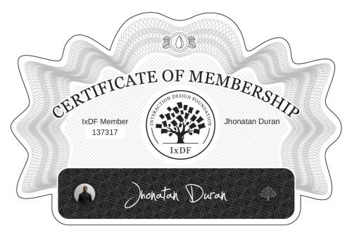 Certificate of Membership – Jhonatan Duran
