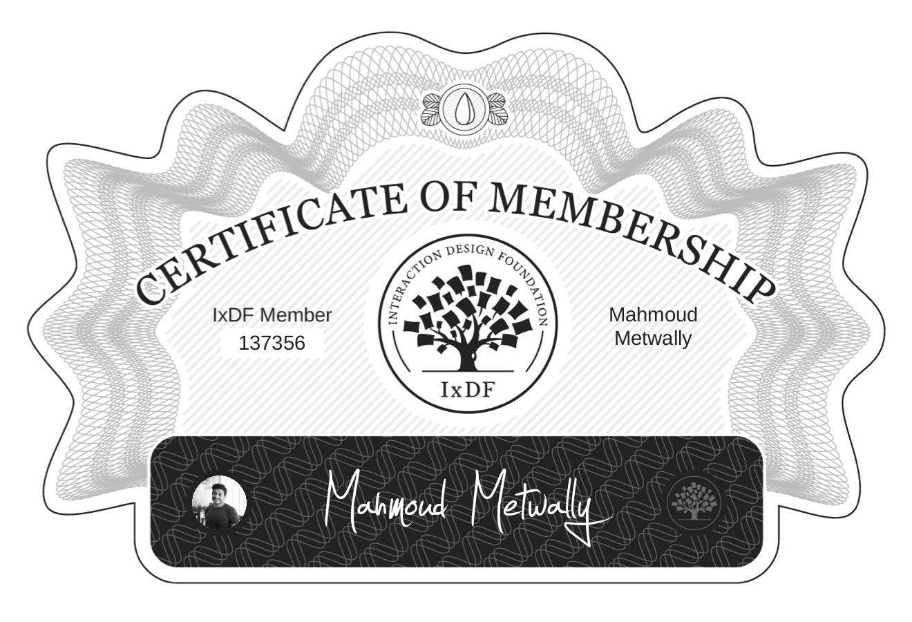 Certificate of Membership – Mahmoud Metwally