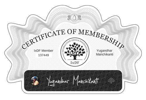 Certificate of Membership – Yugandhar Manchikanti