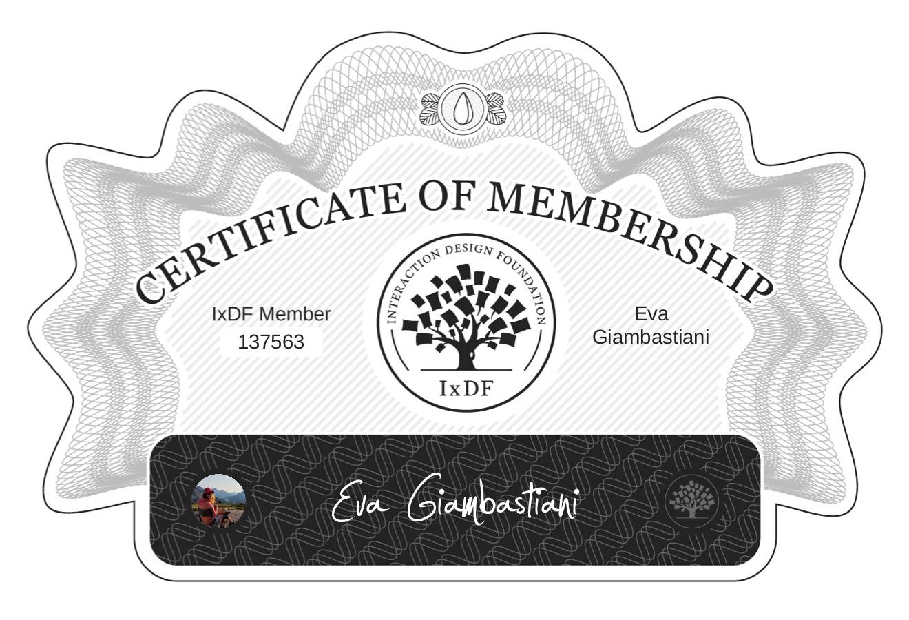 Certificate of Membership – Eva Giambastiani