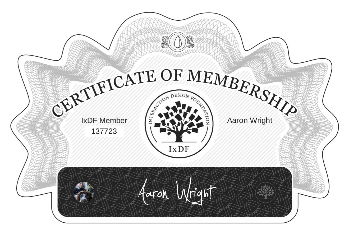 Certificate of Membership – Aaron Wright