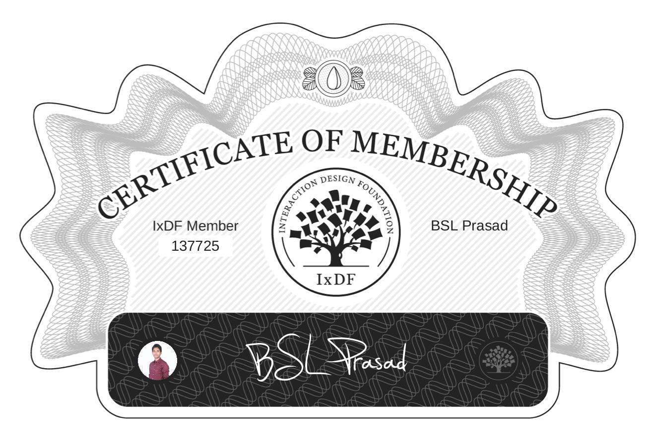 Certificate of Membership – BSL Prasad