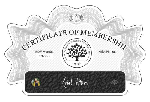 Certificate of Membership – Ariel Himes