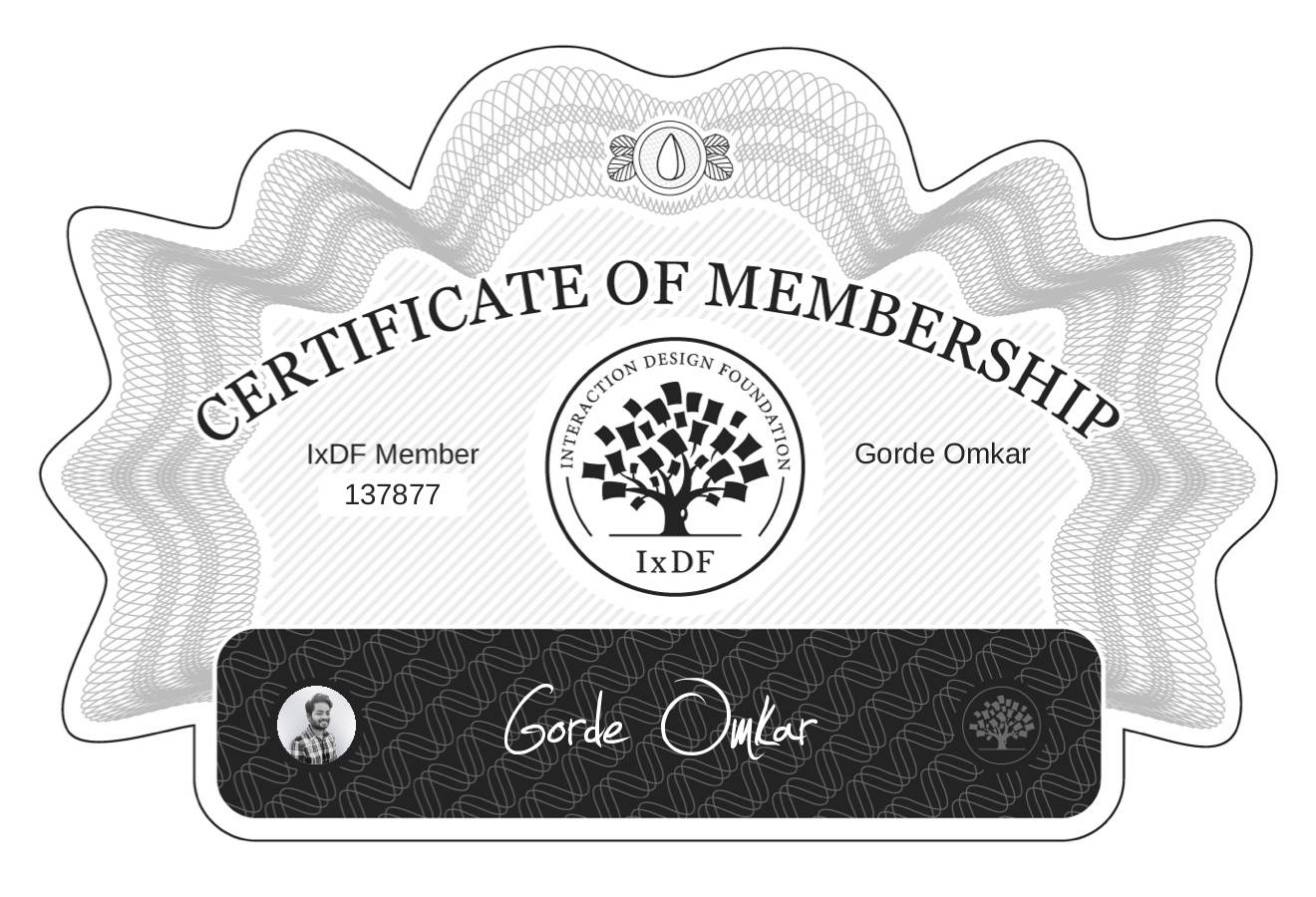 Certificate of Membership – Gorde Omkar