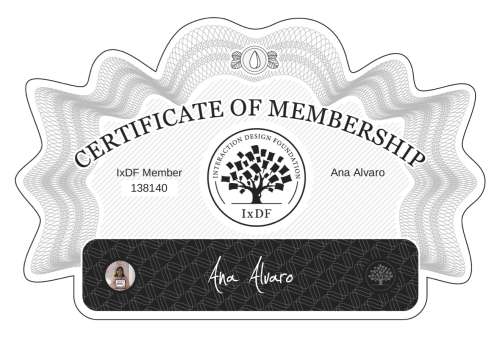 Certificate of Membership – Ana Alvaro
