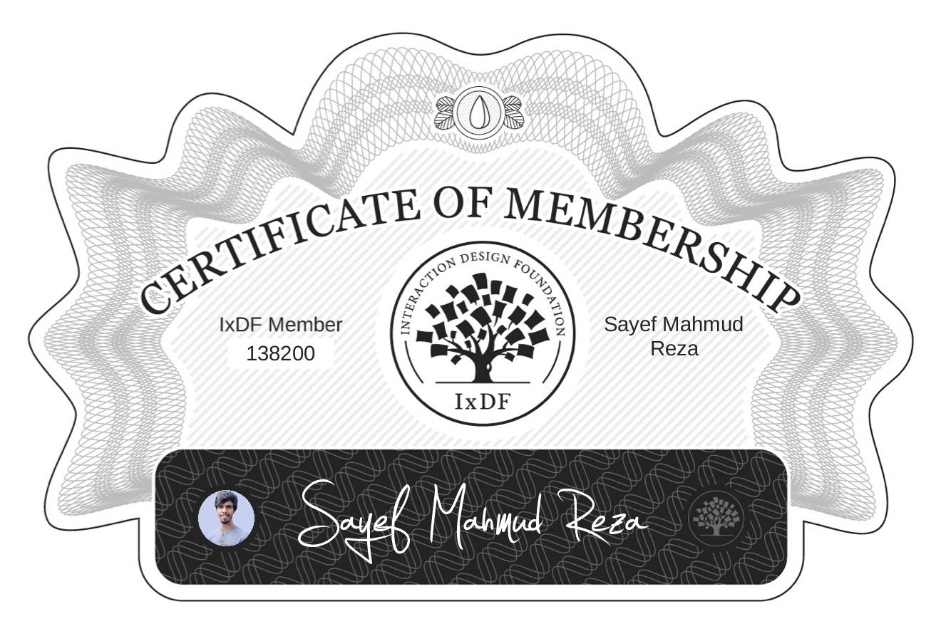 Certificate of Membership – Sayef Mahmud Reza