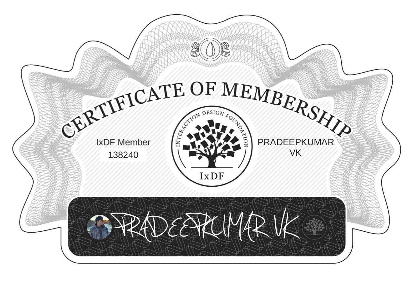 Certificate of Membership – PRADEEPKUMAR VK
