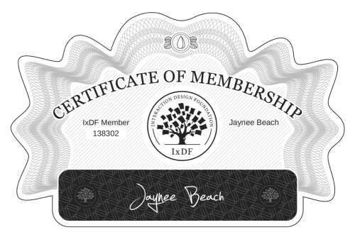 Certificate of Membership – Jaynee Beach