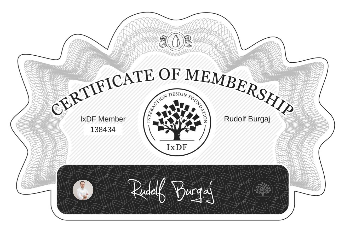 Certificate of Membership – Rudolf Burgaj