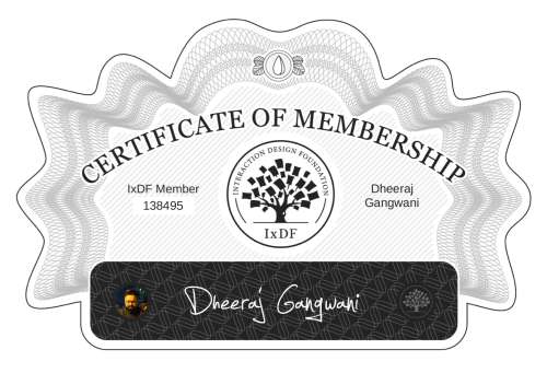 Certificate of Membership – Dheeraj Gangwani