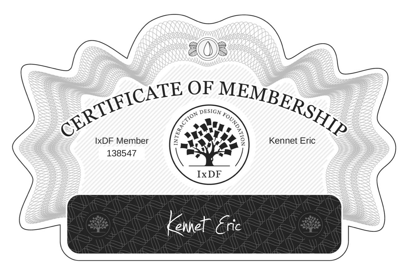 Certificate of Membership – Kennet Eric