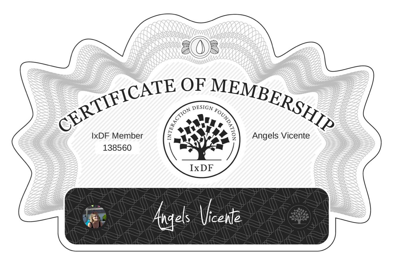 Certificate of Membership – Angels Vicente