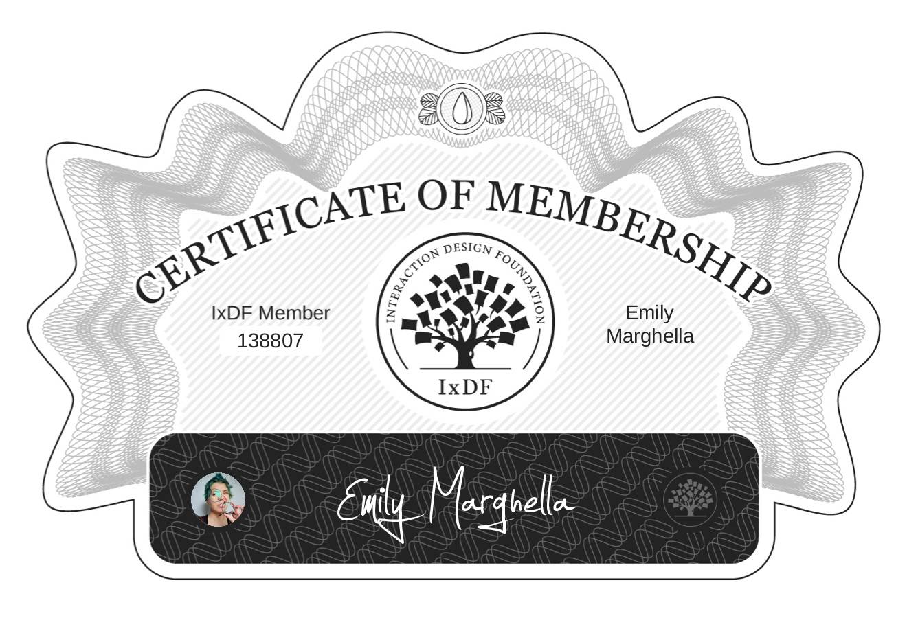 Certificate of Membership – Emily Marghella