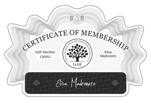 Certificate of Membership – Elisa Madroñero