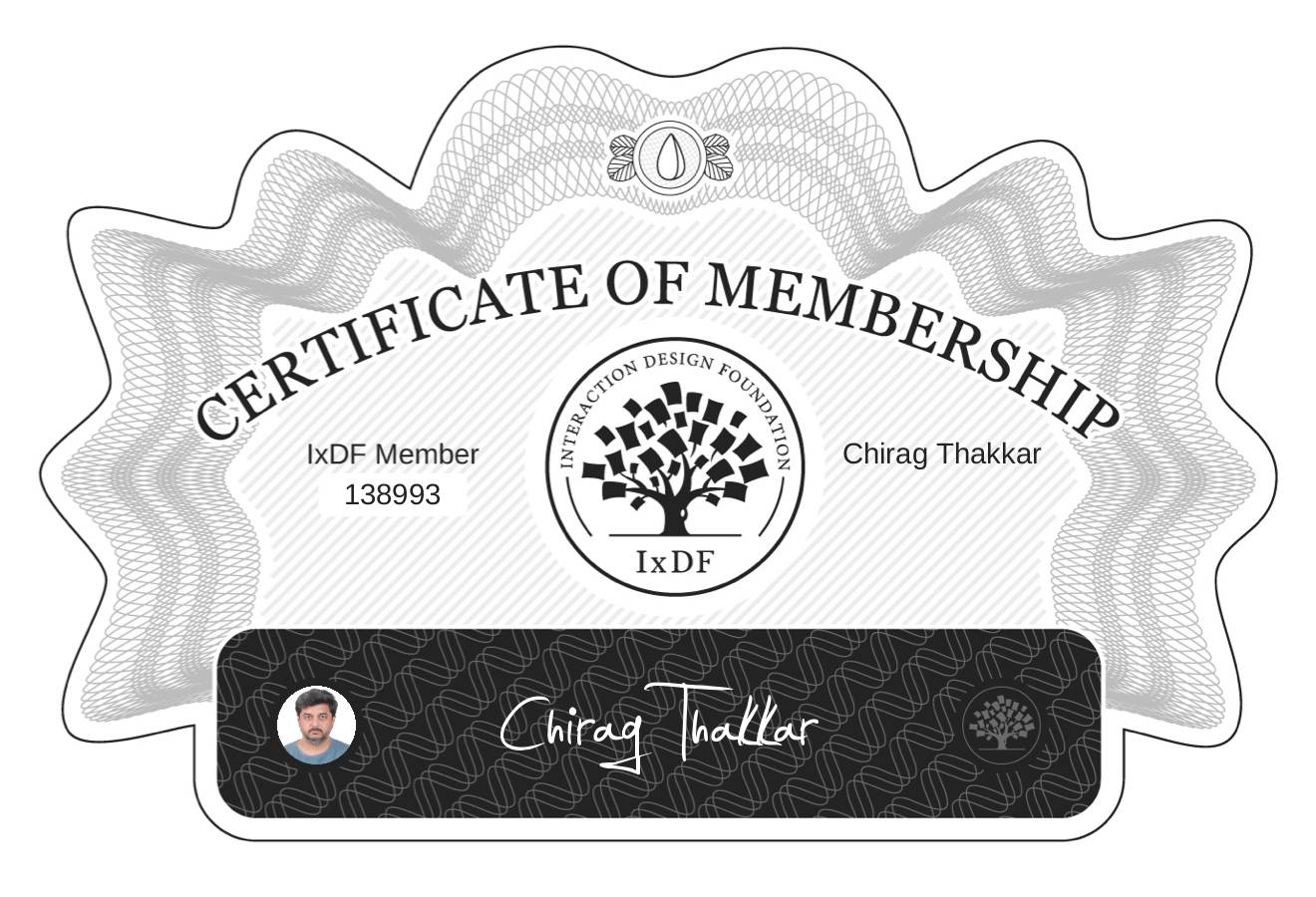Certificate of Membership – Chirag Thakkar