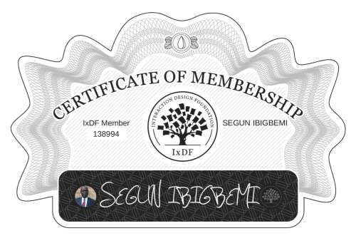 Certificate of Membership – SEGUN IBIGBEMI