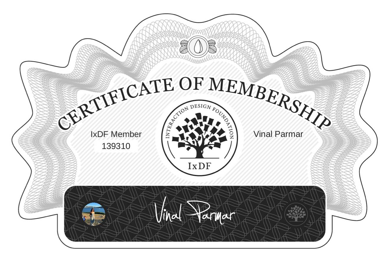 Certificate of Membership – Vinal Parmar