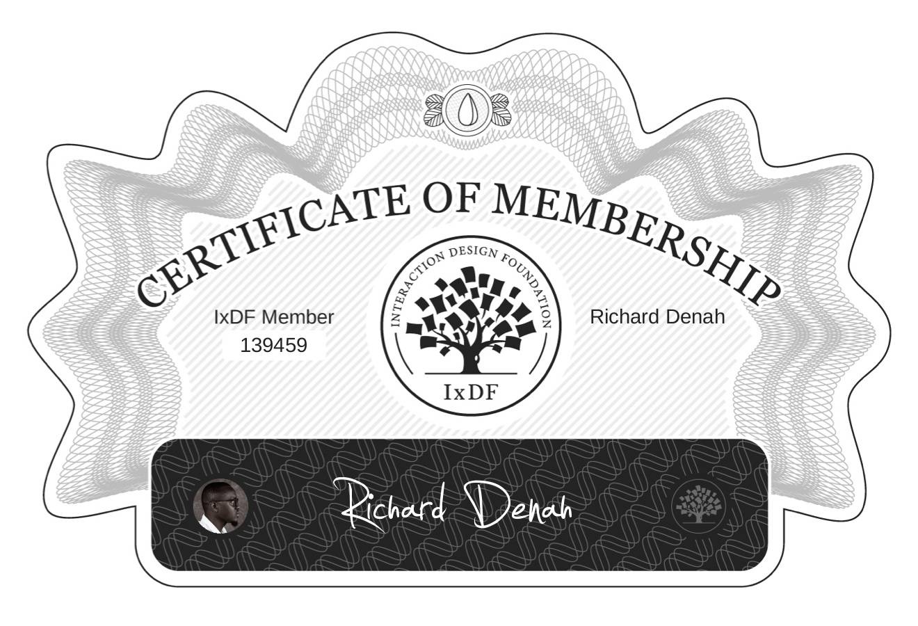 Certificate of Membership – Richard Denah