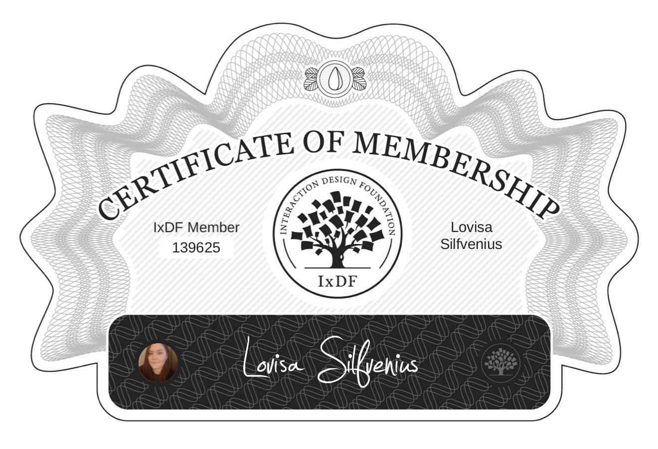 Certificate of Membership – Lovisa Silfvenius