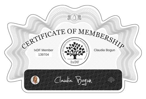 Certificate of Membership – Claudia Bogun