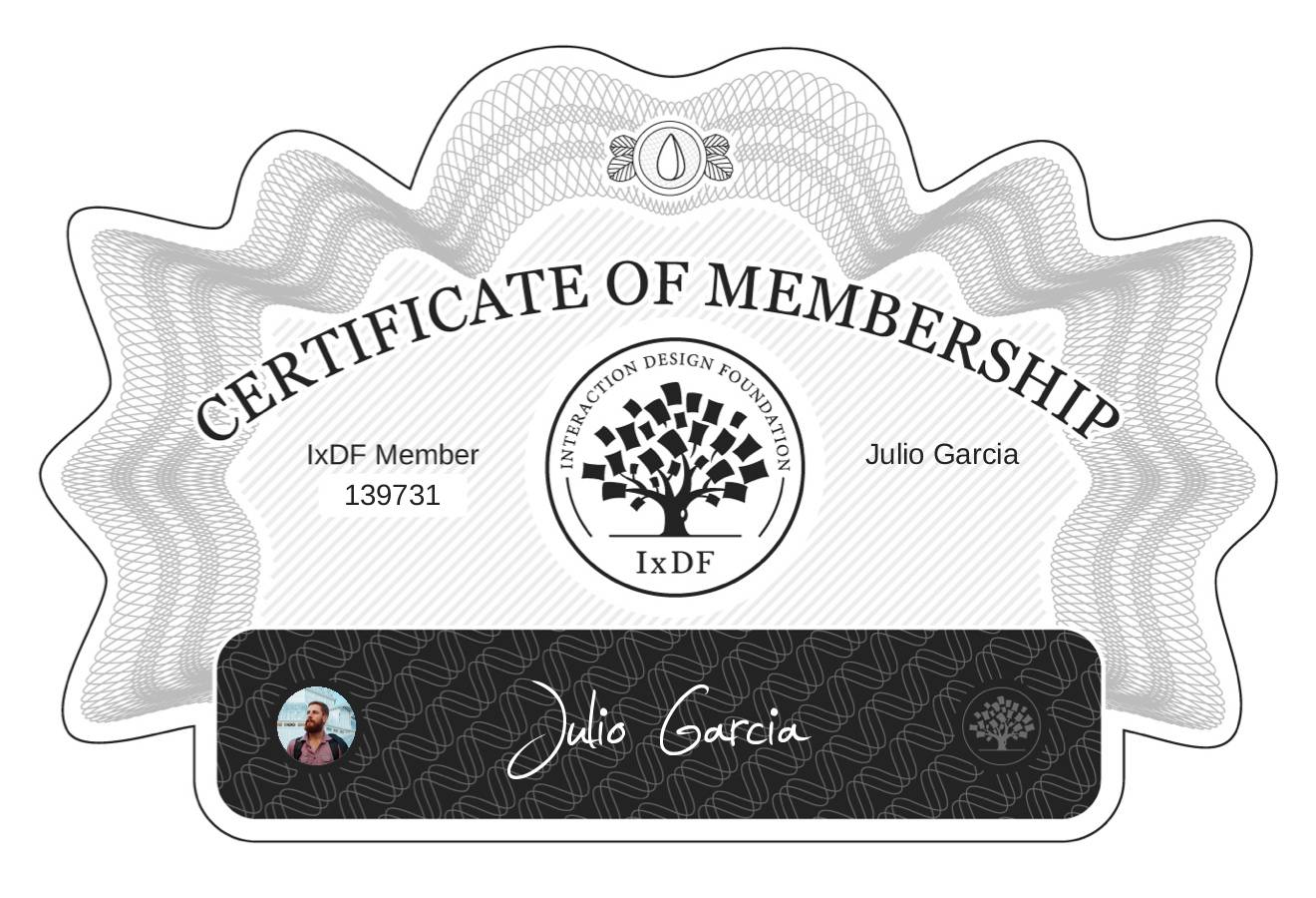 Certificate of Membership – Julio Garcia