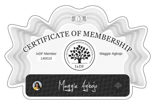 Certificate of Membership – Maggie Agbojo