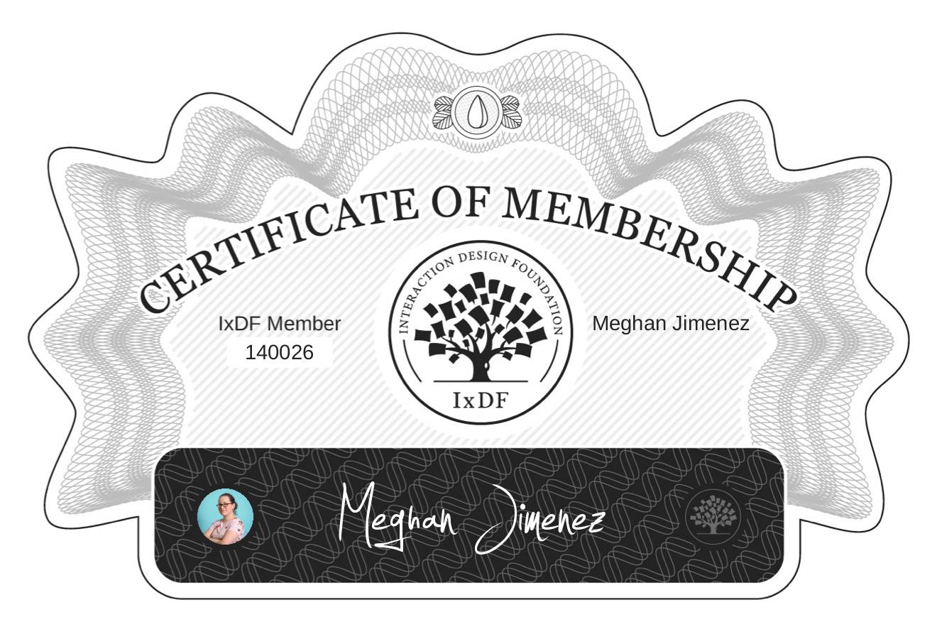 Certificate of Membership – Meghan Jimenez