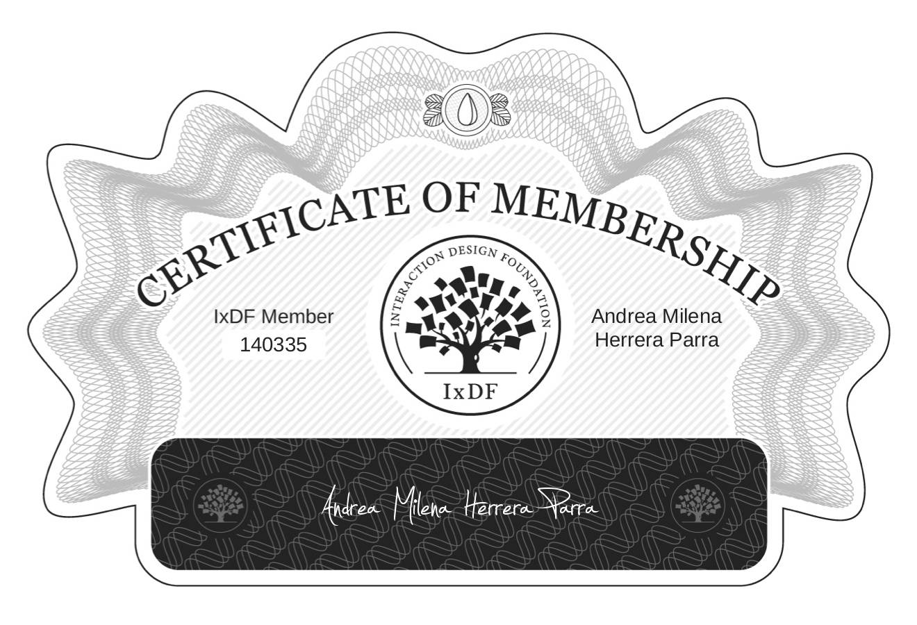 Certificate of Membership – Andrea Milena Herrera Parra
