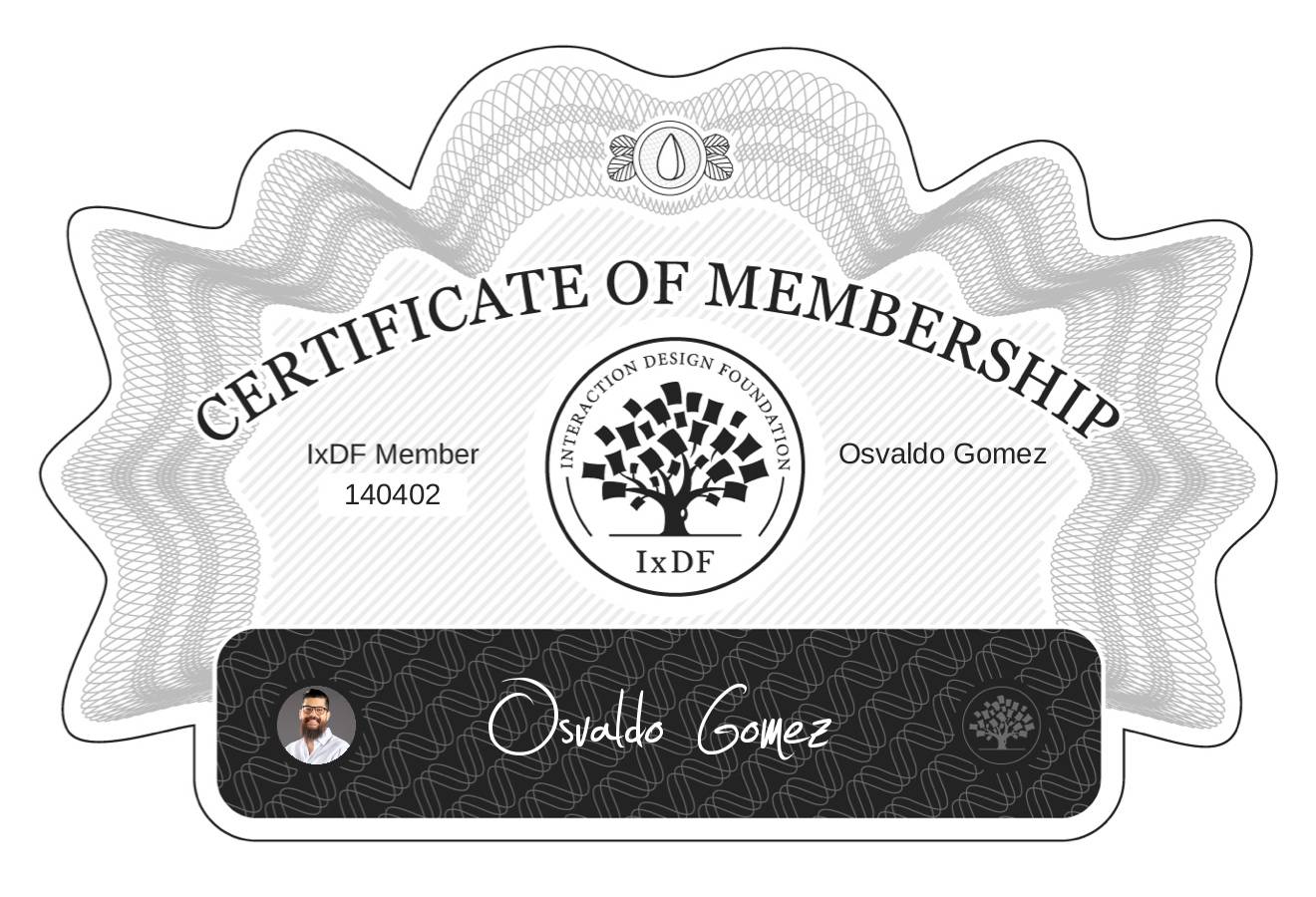 Certificate of Membership – Osvaldo Gomez
