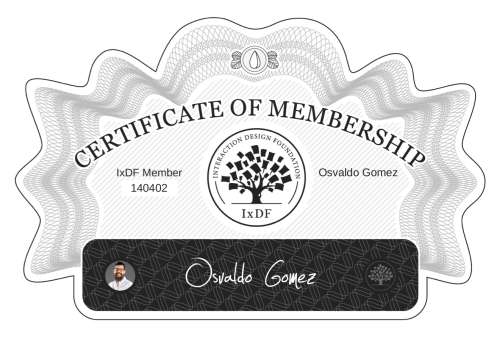 Certificate of Membership – Osvaldo Gomez