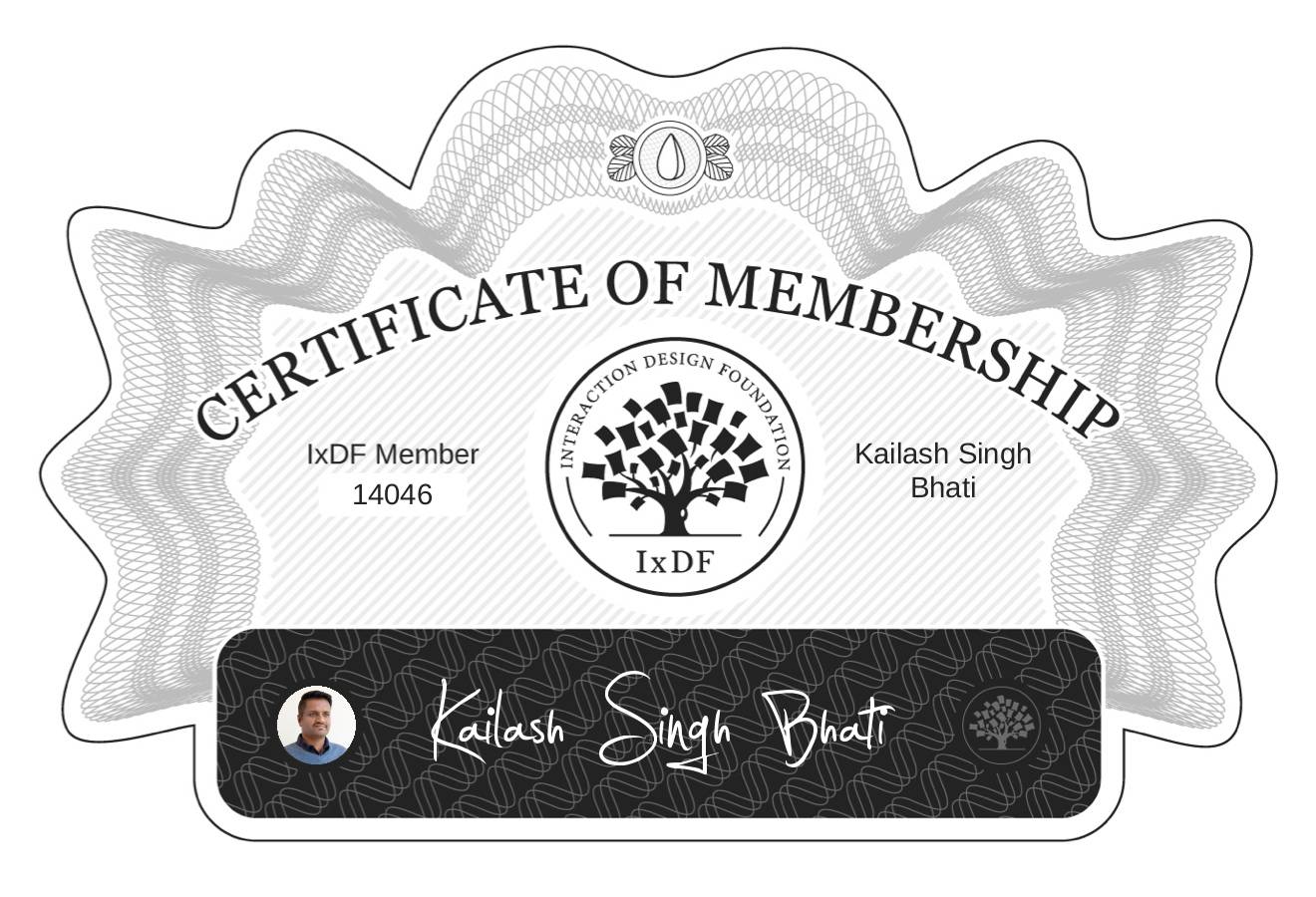 Certificate of Membership – Kailash Singh Bhati