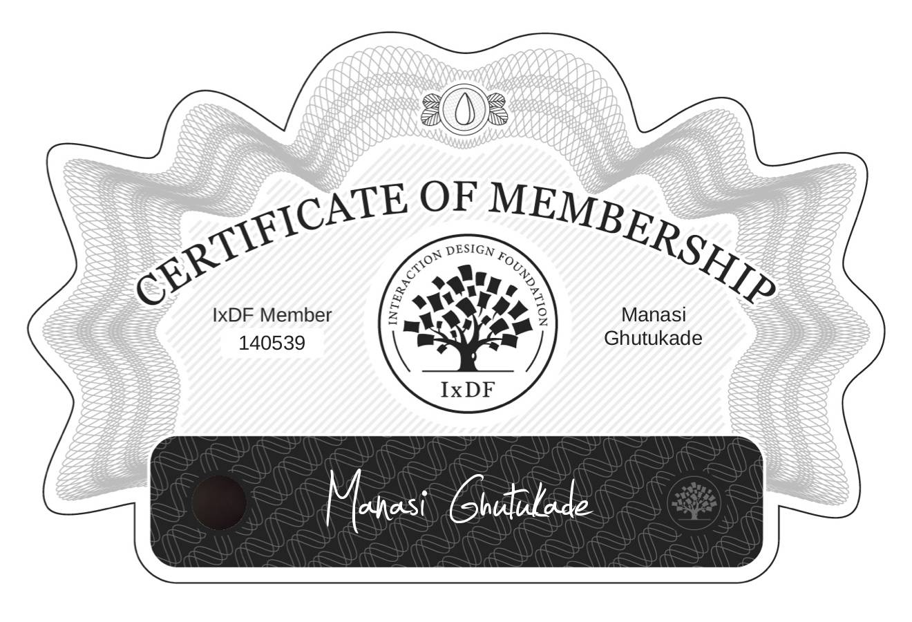 Certificate of Membership – Manasi Ghutukade