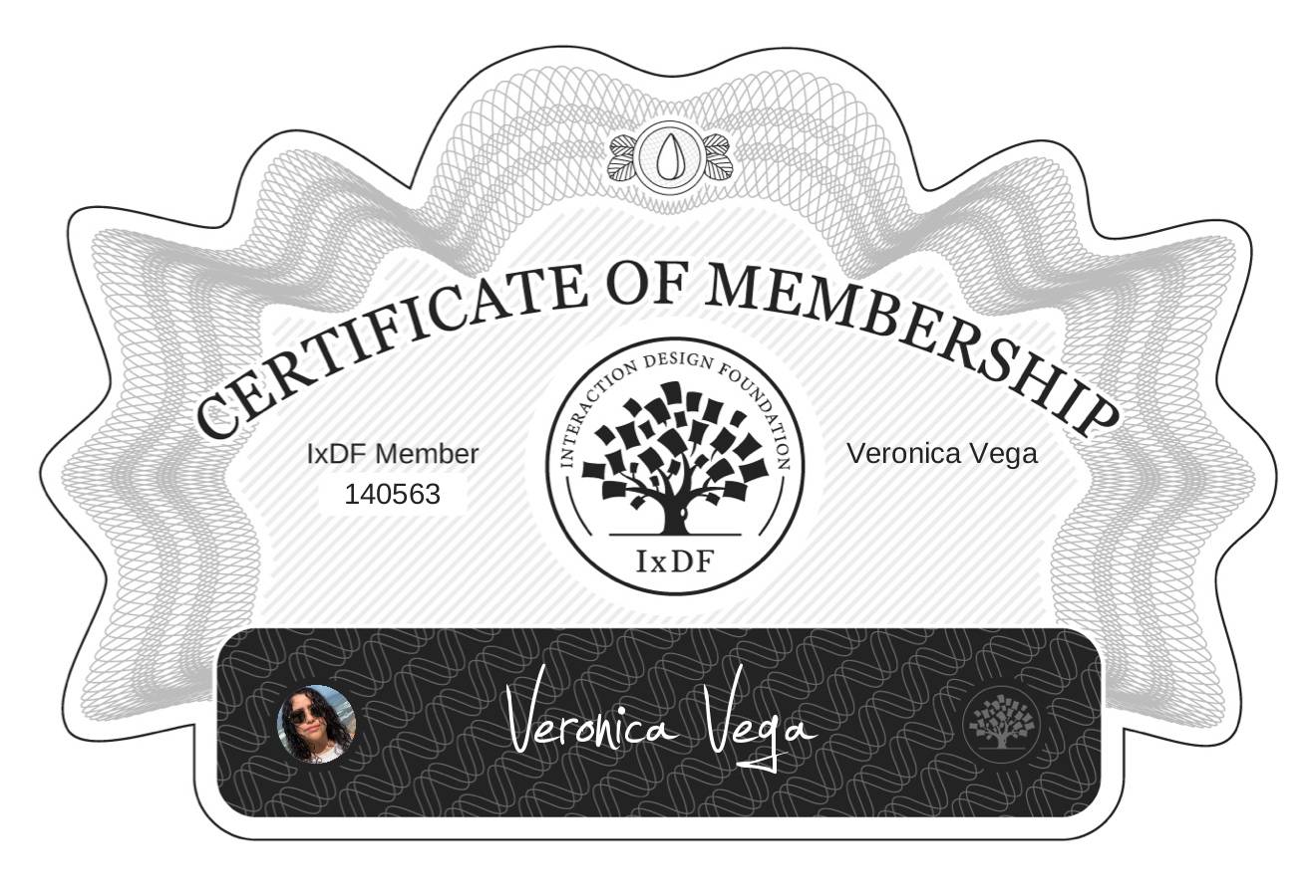 Certificate of Membership – Verónica Vega
