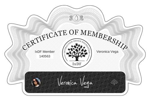 Certificate of Membership – Verónica Vega