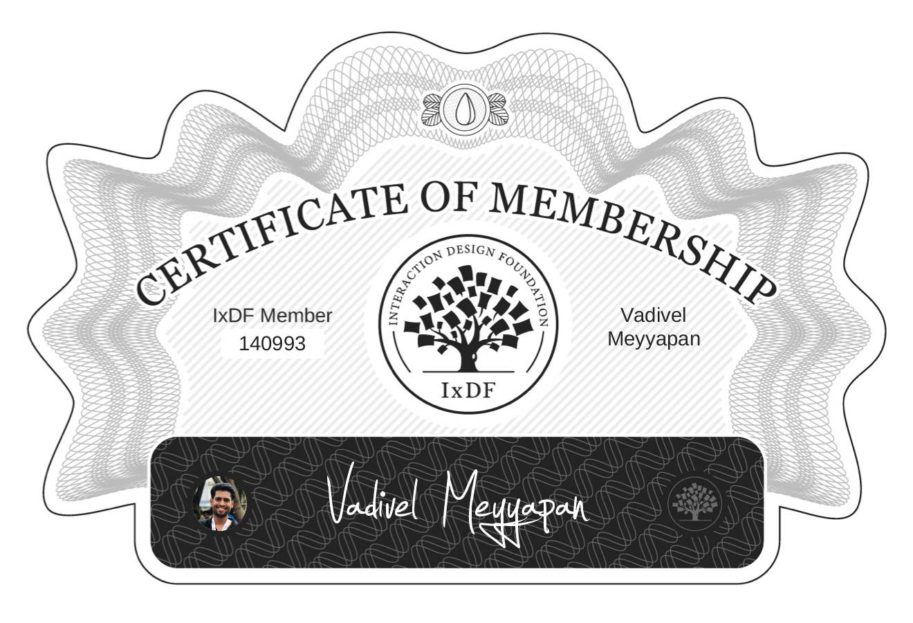 Certificate of Membership – Vadivel Meyyapan