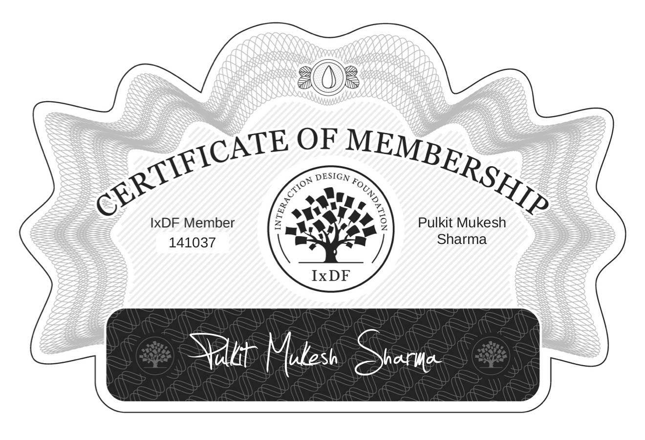 Certificate of Membership – Pulkit Mukesh Sharma