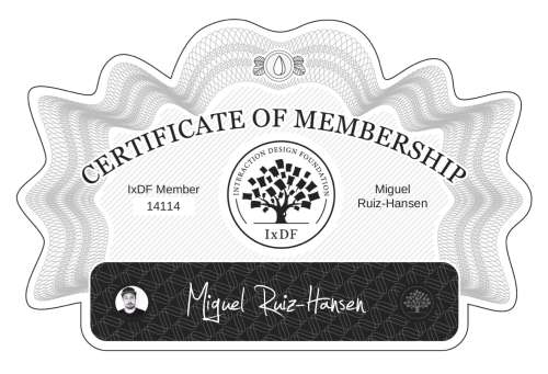 Certificate of Membership – Miguel Ruiz-Hansen