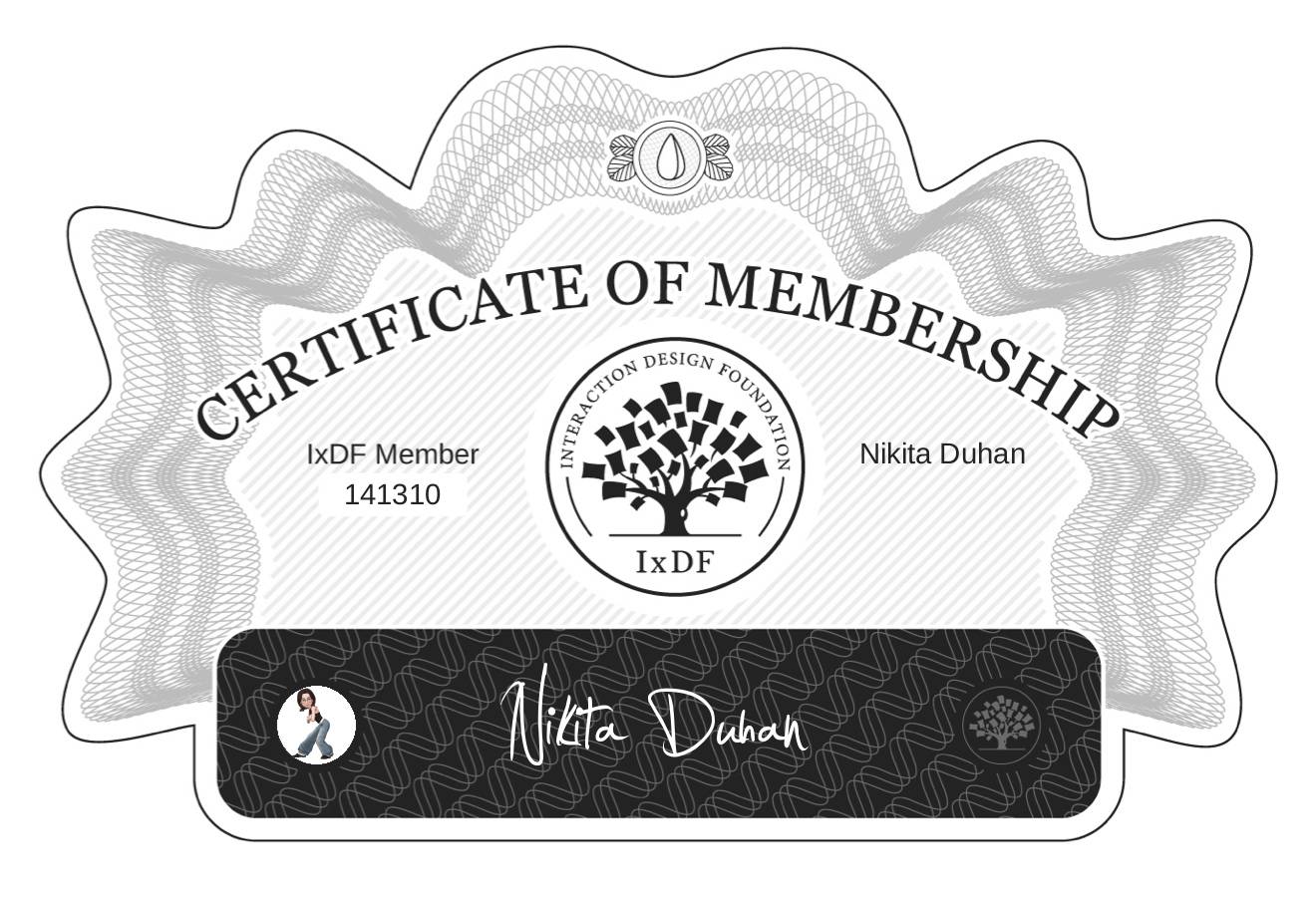 Certificate of Membership – Nikita Duhan