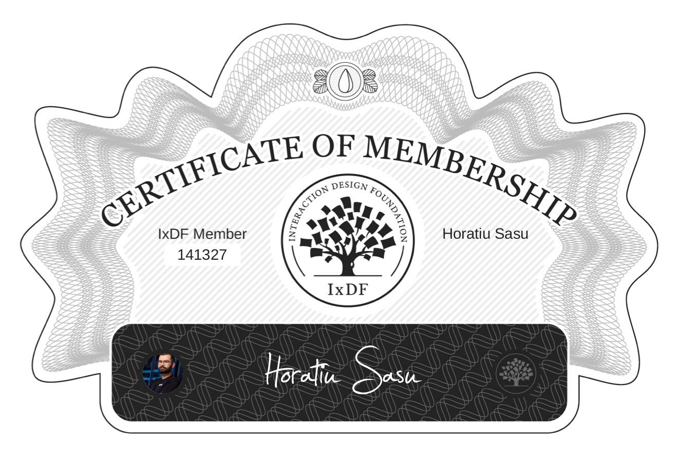 Certificate of Membership – Horatiu Sasu