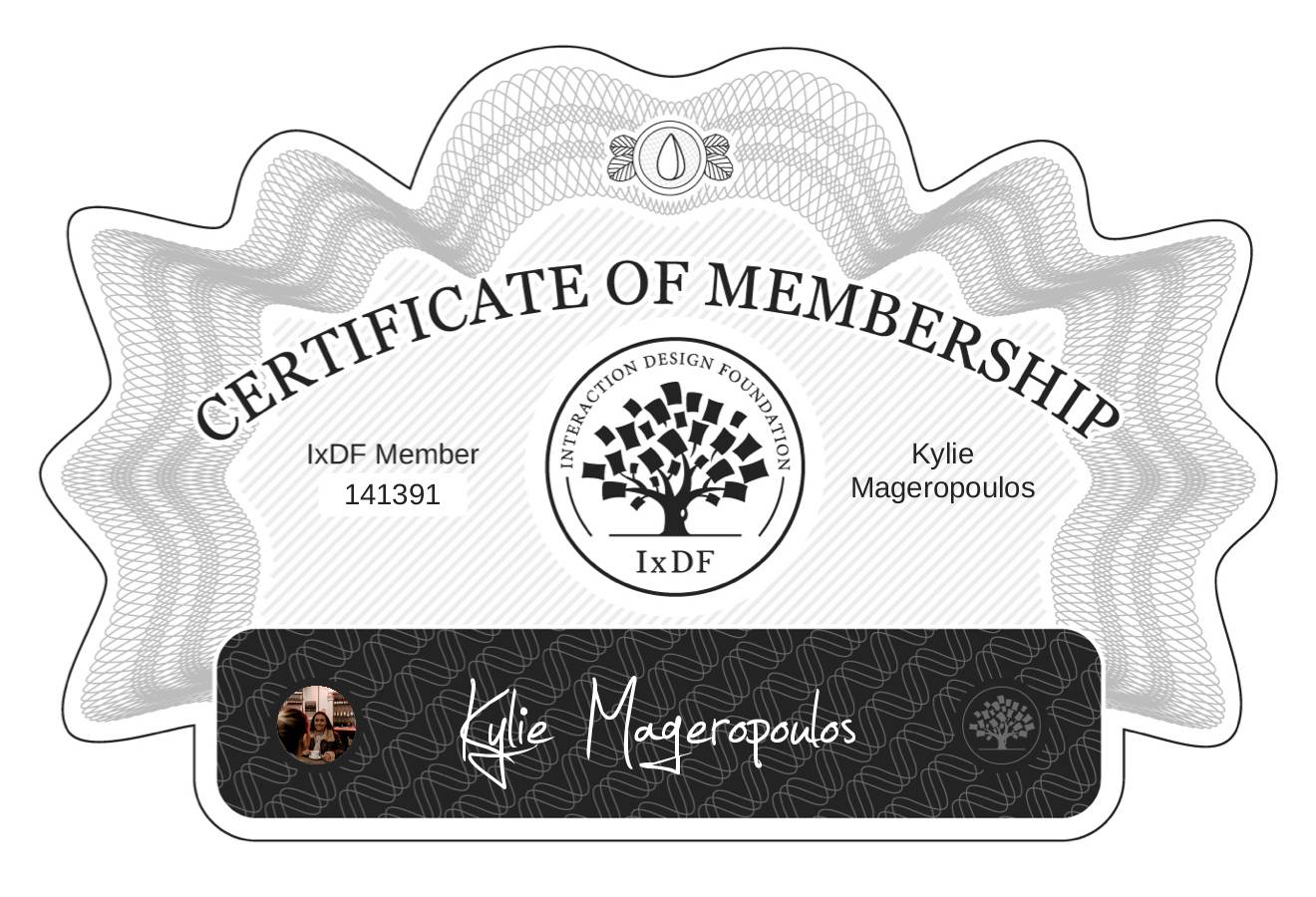 Certificate of Membership – Kylie Mageropoulos