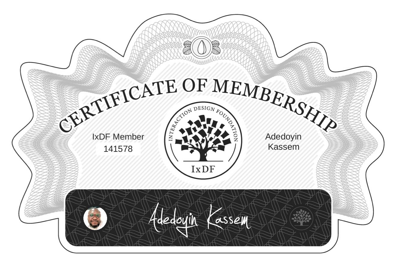 Certificate of Membership – Adedoyin Kassem