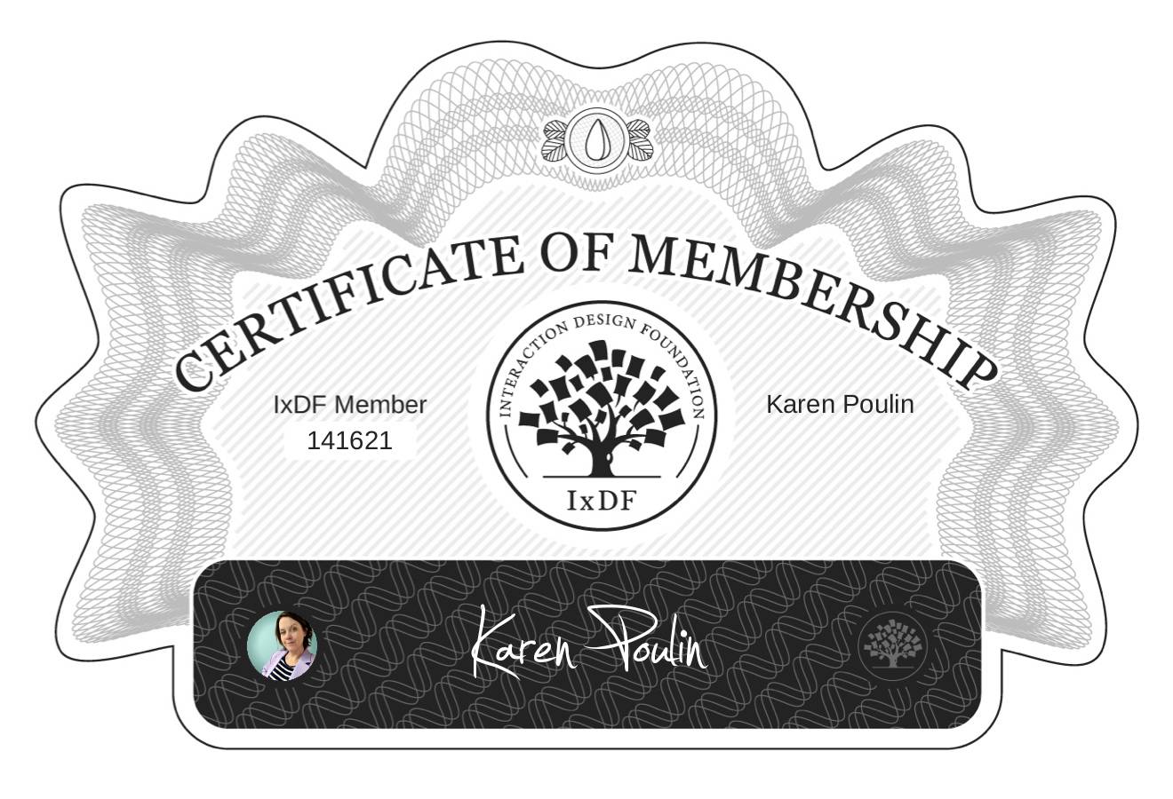 Certificate of Membership – Karen Poulin