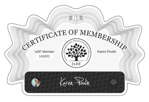 Certificate of Membership – Karen Poulin
