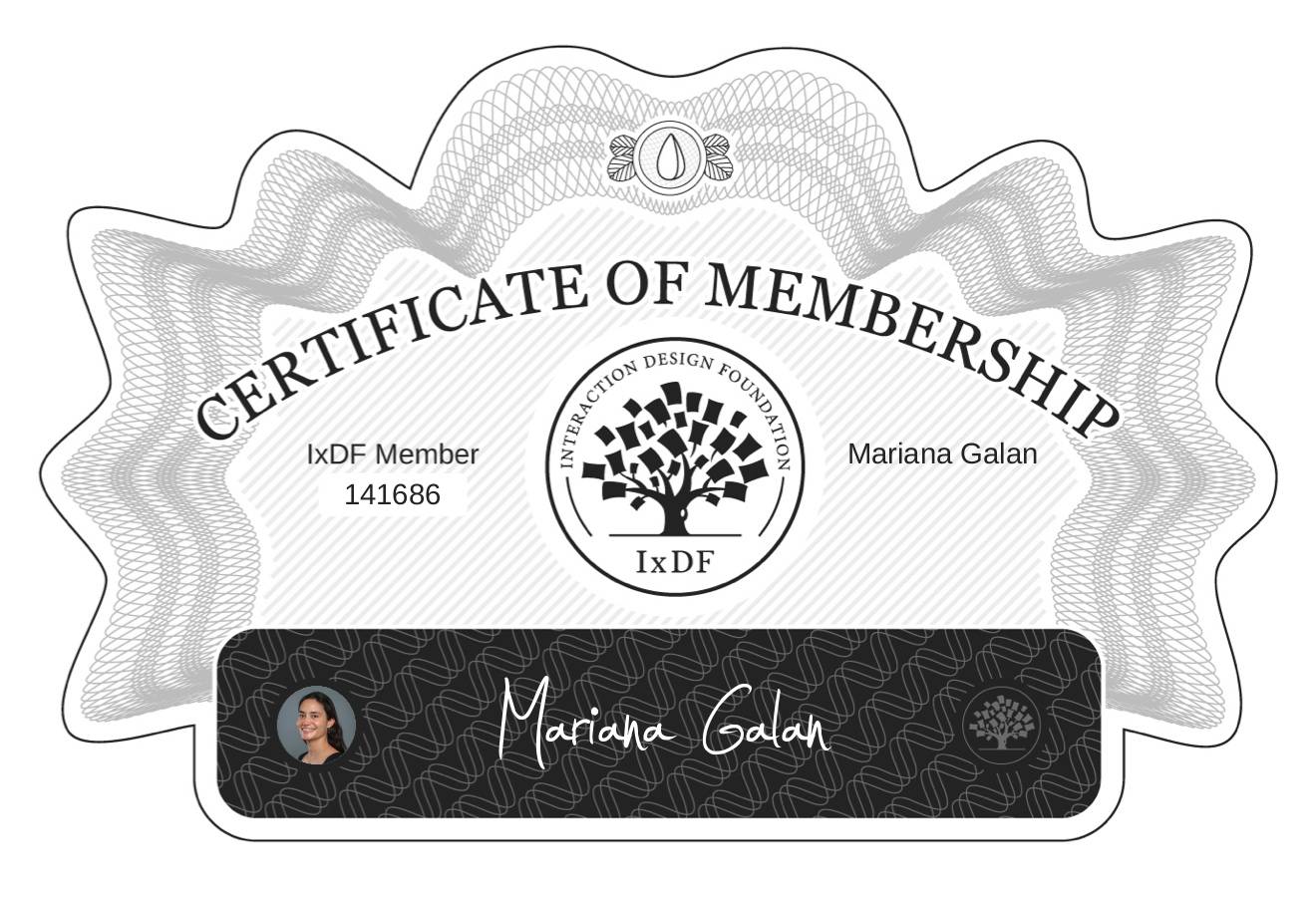 Certificate of Membership – Mariana Galán