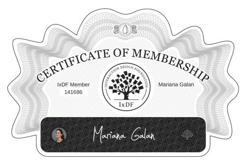 Certificate of Membership – Mariana Galán